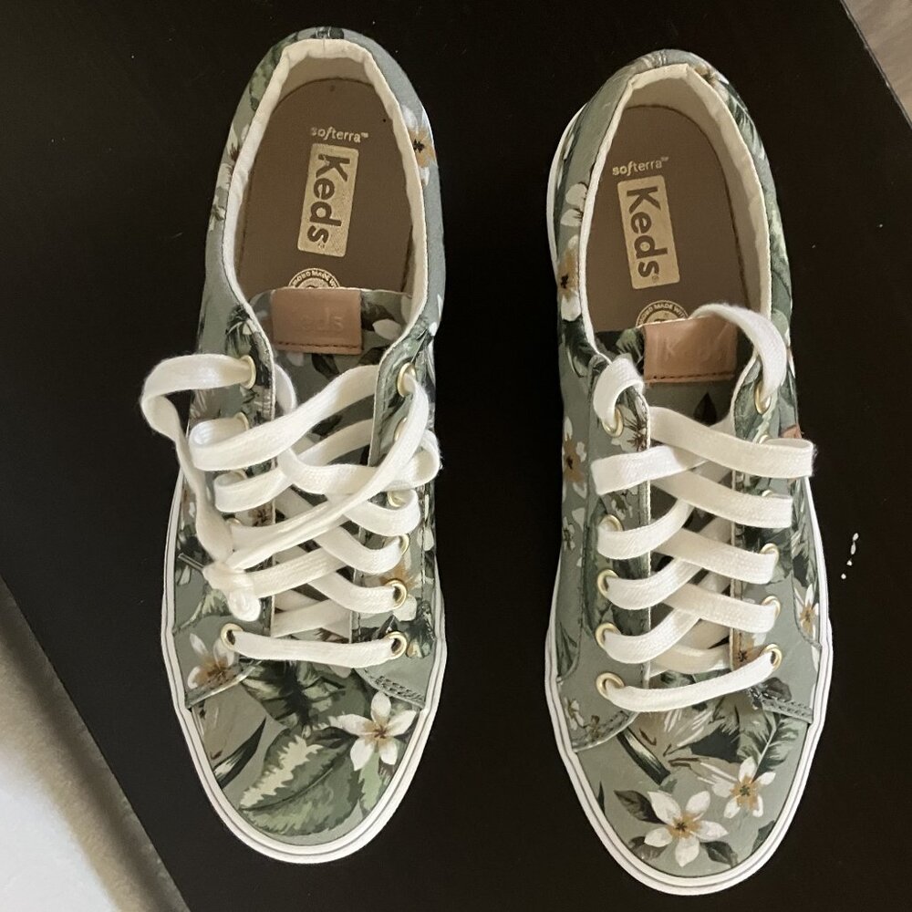 Keds Tropical Green Canvas Sneakers NEW - Picture 5 of 5